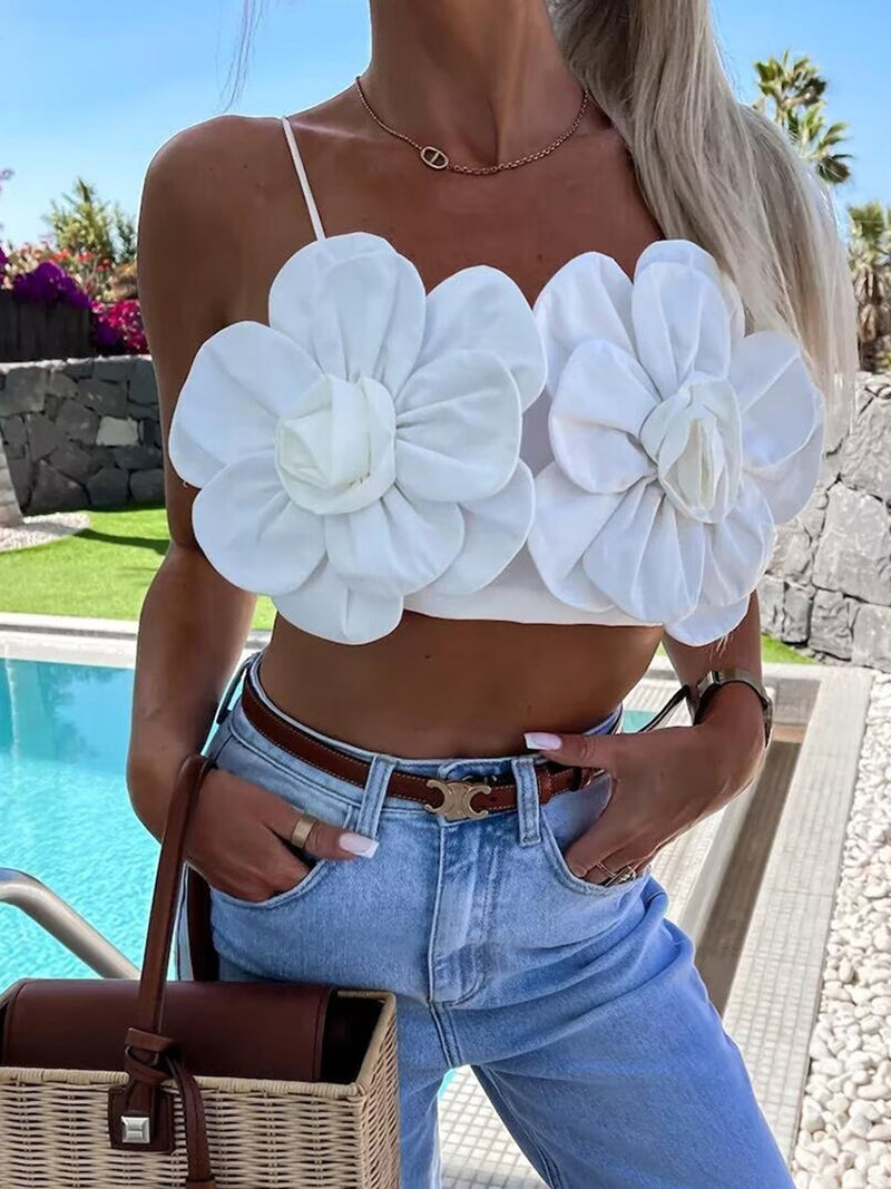 Floral Applique Crop Top