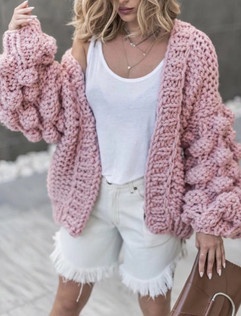 Chunky Knit Open-Front Cardigan