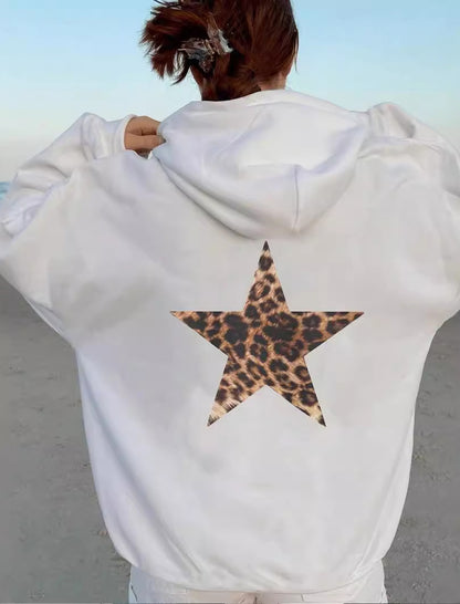 Star Drawstring Oversized Hoodie