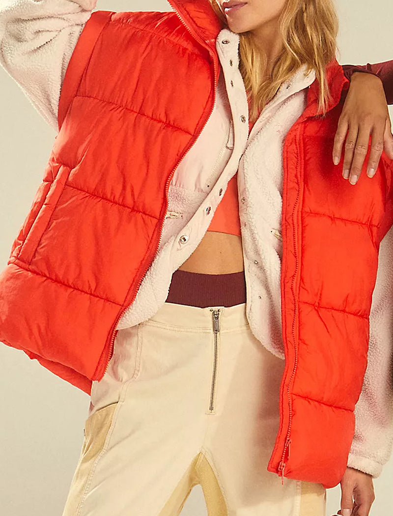 Sleeveless Channel-Stitched Puffer Vest