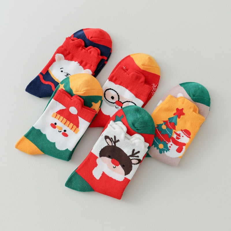 Festive Santa Socks with Stars