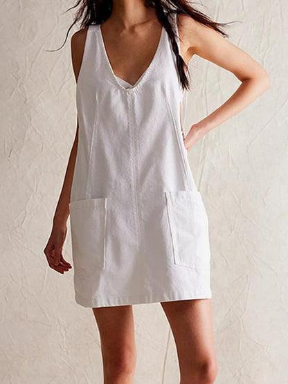 Sleeveless Pocket Mini Dress