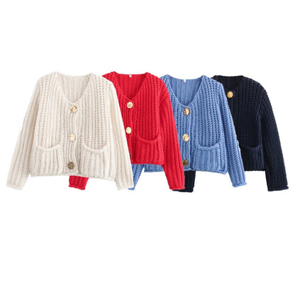 Chunky Knit Button-Down Cardigan