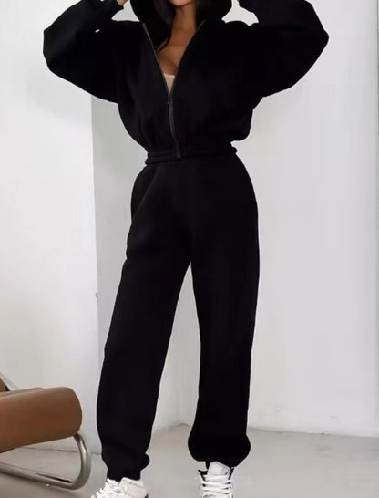 Casual Zip-Up Hoodie and Jogger Set