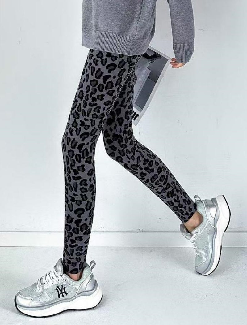 Leopard Print Fleece-Lined Leggings