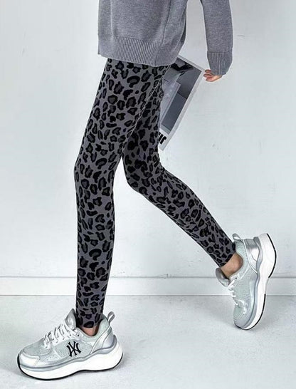 Leopard Print Fleece-Lined Leggings