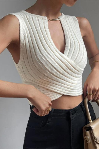 Ribbed Cutout Crop Top