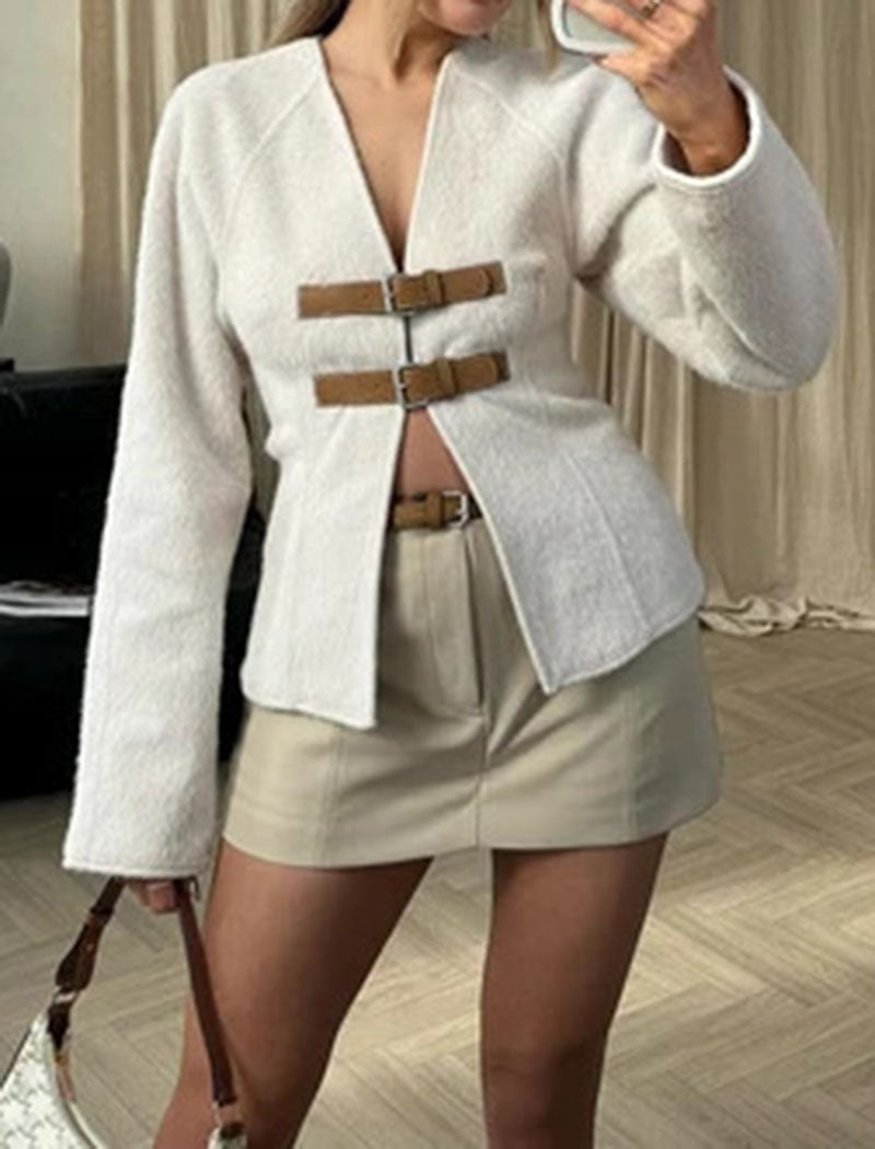 Double Strap Open Front Jacket