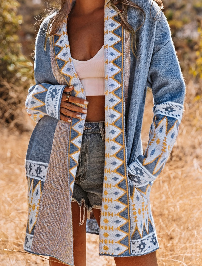 Boho Knit Open Front Cardigan