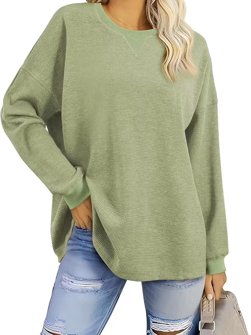 Solid Drop-Sleeve Knit Top