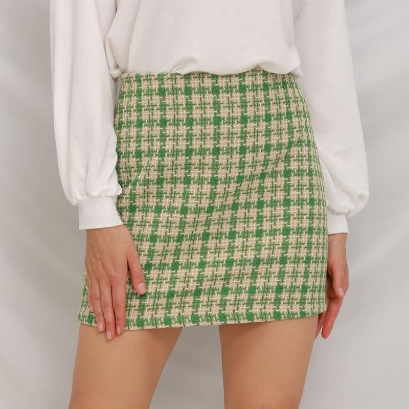 Tweed Mini Skirt with Structured Fit