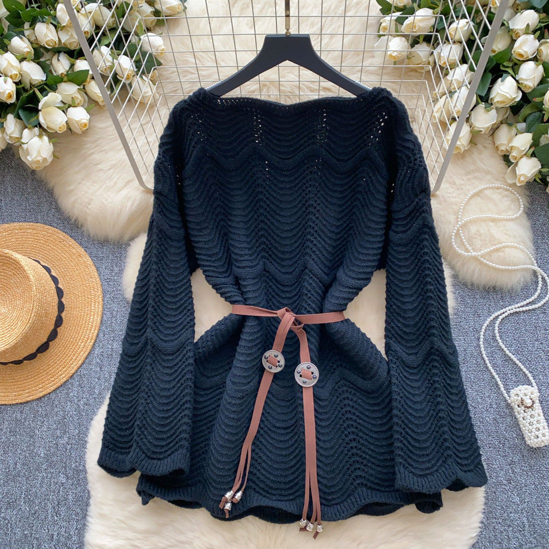 Knit Belted Sweater