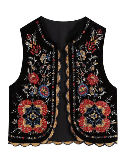 Floral Velvet Vest