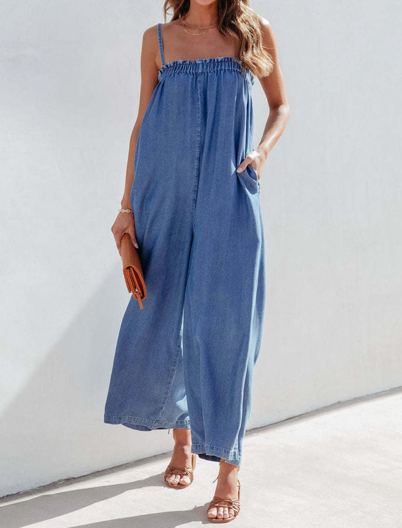 Sleeveless Wide-leg Cropped Jumpsuit
