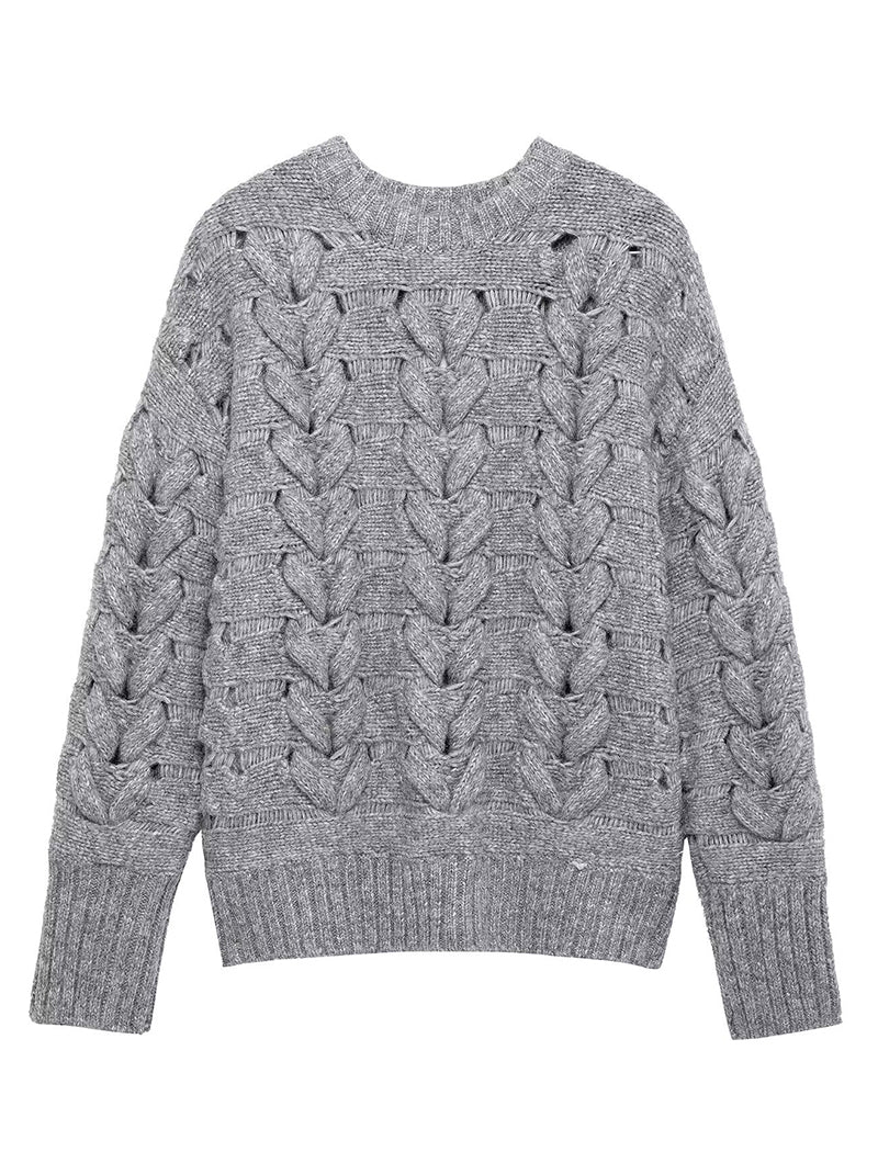 Knit Crewneck Long Sleeve Sweater