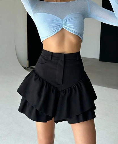 Ruffled Hem Skort