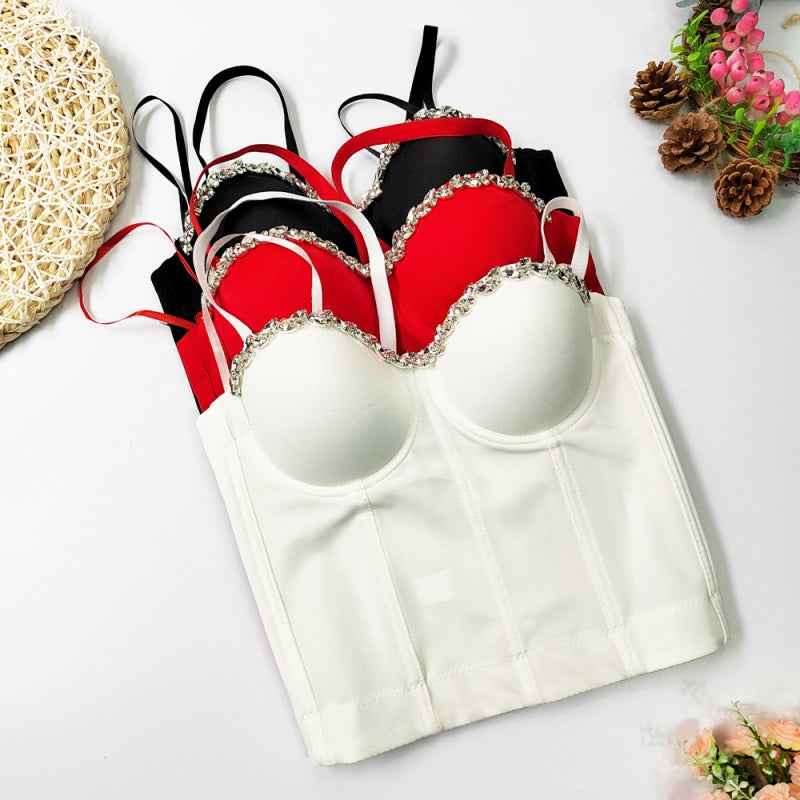 Rhinestone Beaded Waist Cinching Corset