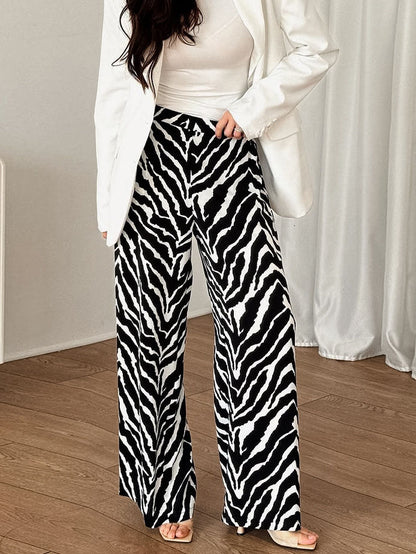 Printed Loose Wide-Leg Pants