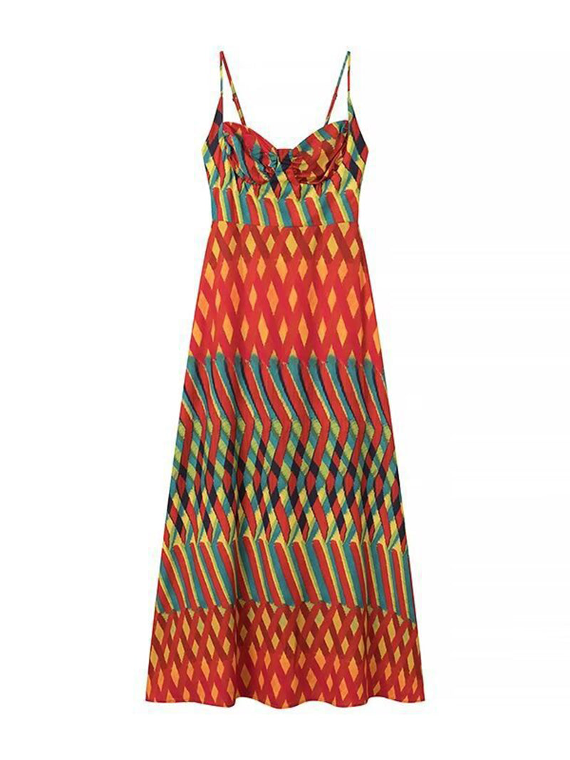 Geometric Print Maxi Cami Dress