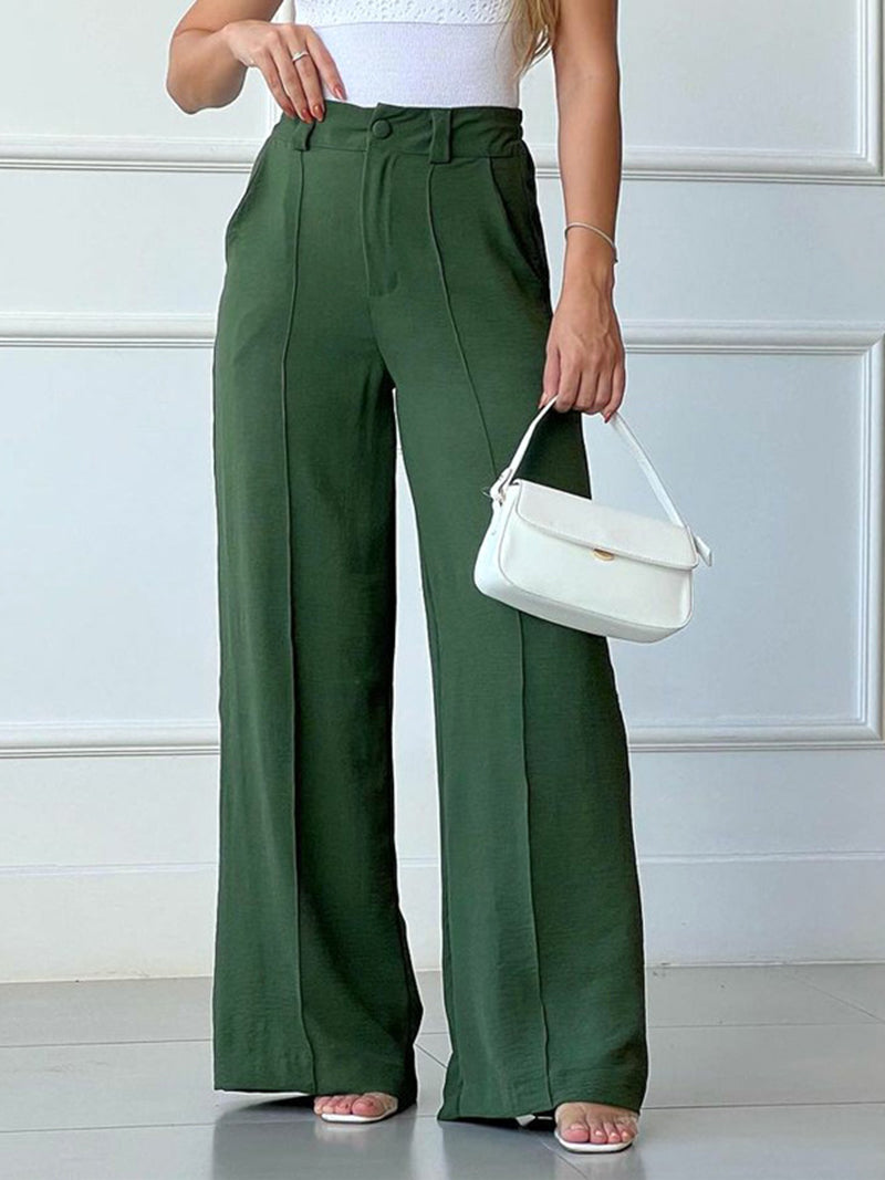 High-Waisted Wide-Leg Pants [NON-RETURNABLE]