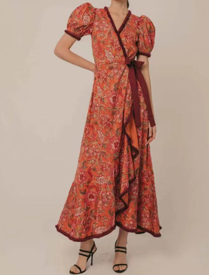 Floral Wrap Maxi Dress