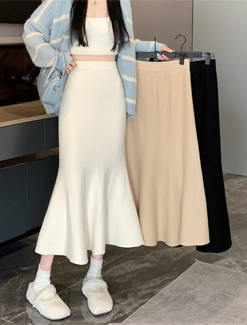 Flared High Waist Midi Skirt