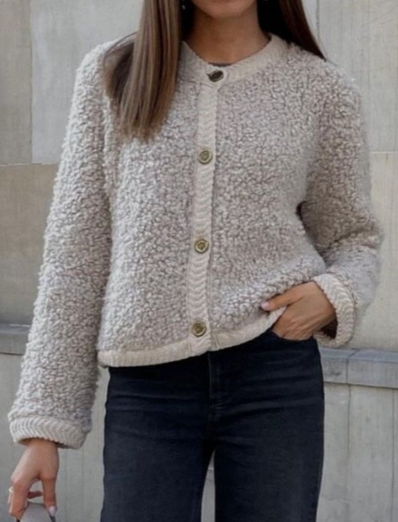 Fleece Buttoned Cardigan