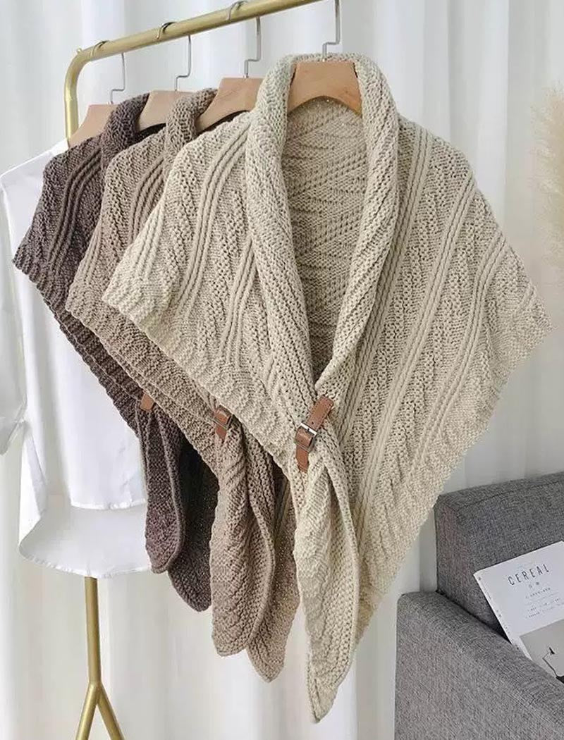 Cable Knit Wrap Shawl