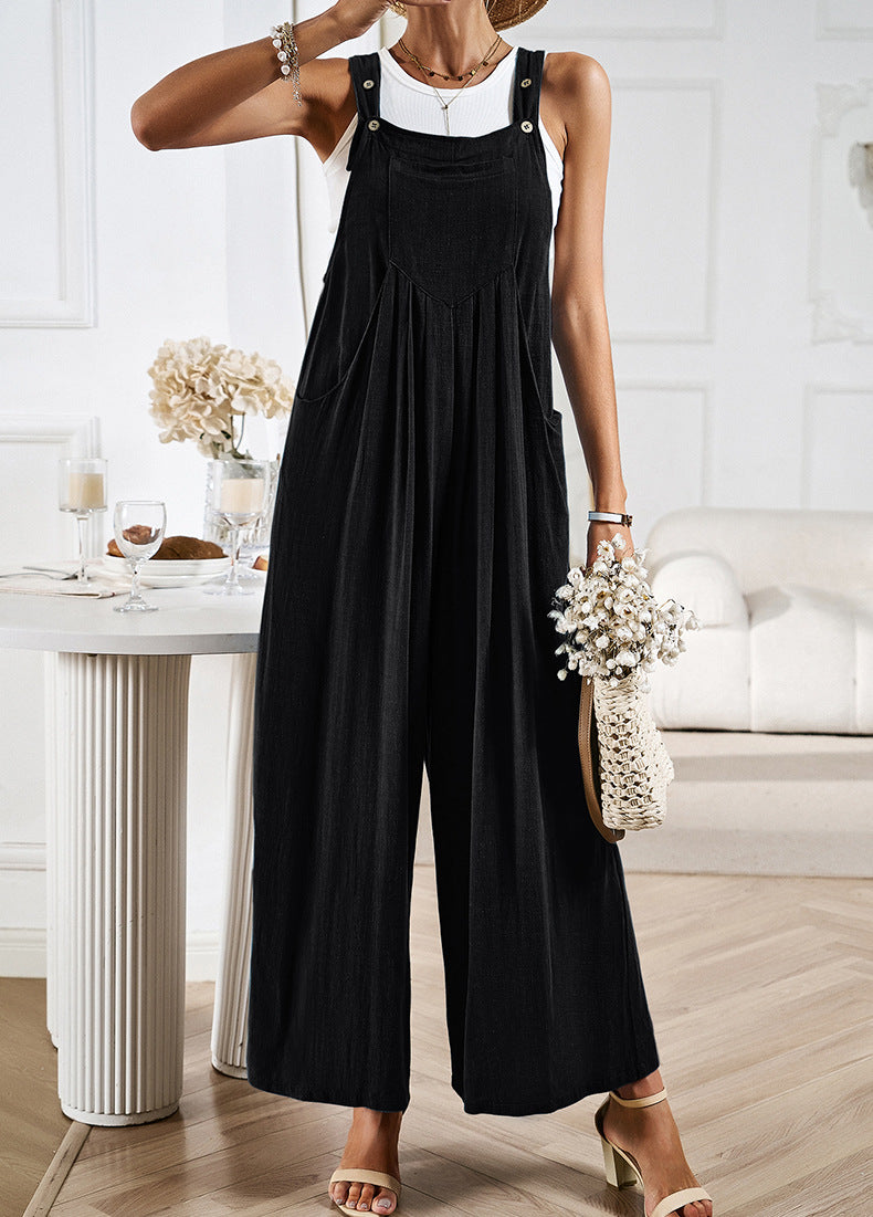 DVI407063J Wide Leg Casual Jumpsuit