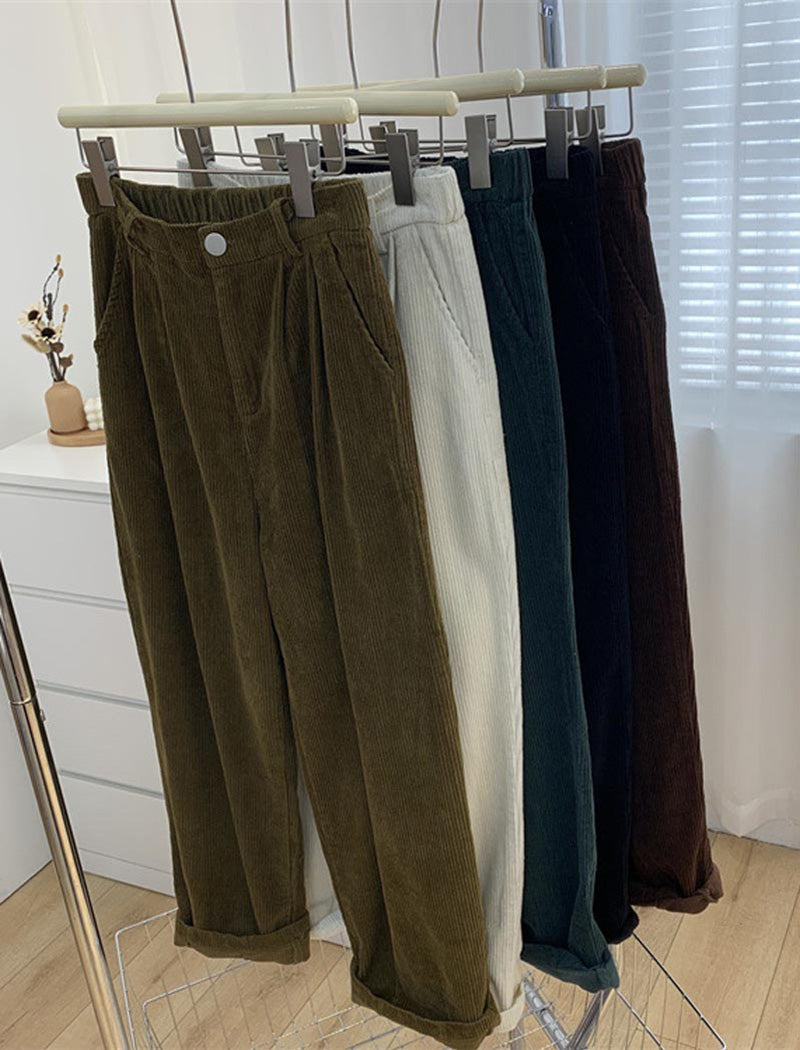Wide-Leg Corduroy Trousers