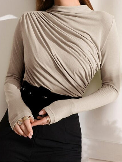 Draped Long Sleeve Top