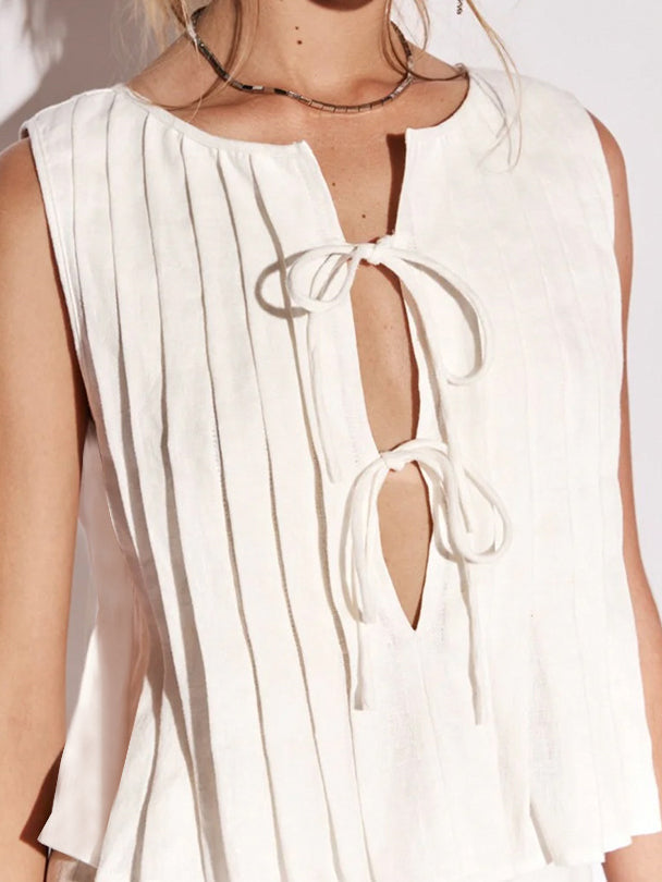 Tie-Front Sleeveless Top