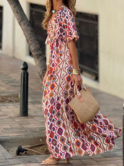 Boho Graphic Maxi Dress