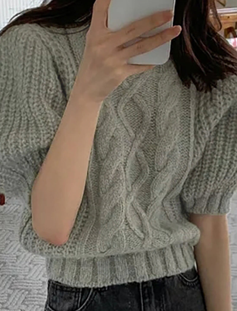 Crop Cable Knit Sweater