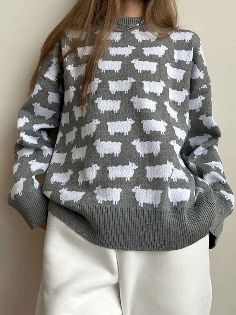 Animal Graphic Oversized Sweater