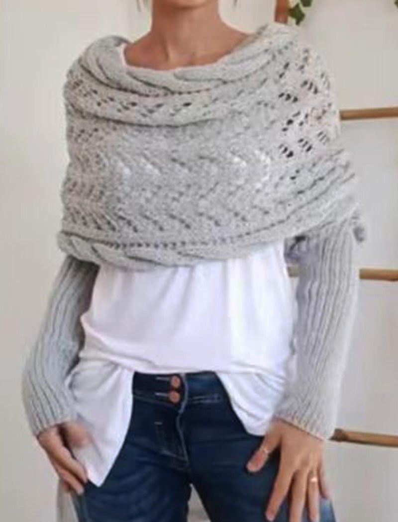 Open Knit Long Sleeve Shawl