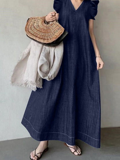 V-Neck Oversized Maxi Dress