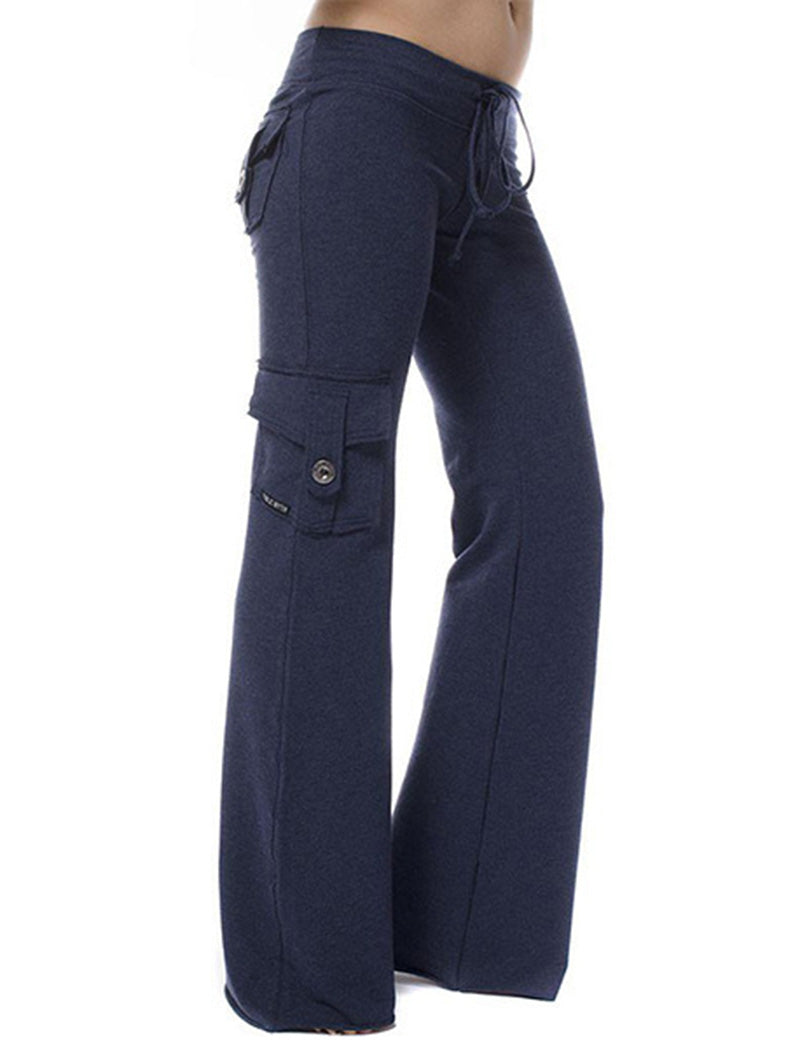 Wide-Leg Cargo Pants with Pocket Detail