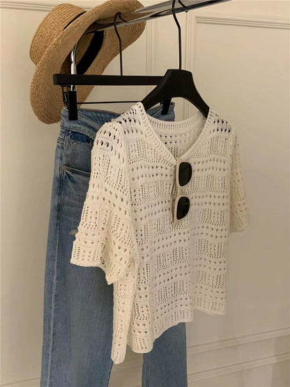 Crochet Short-Sleeve Top