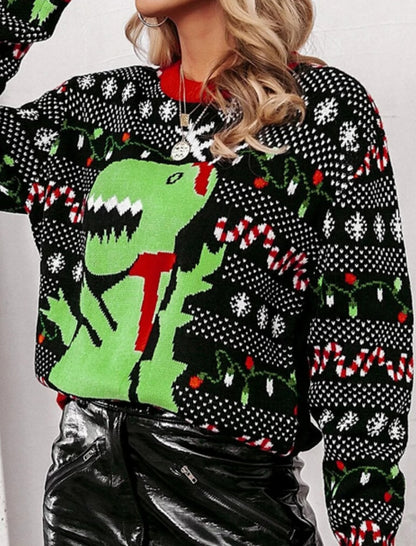 Loose Fit Crew Neck Knit Pullover