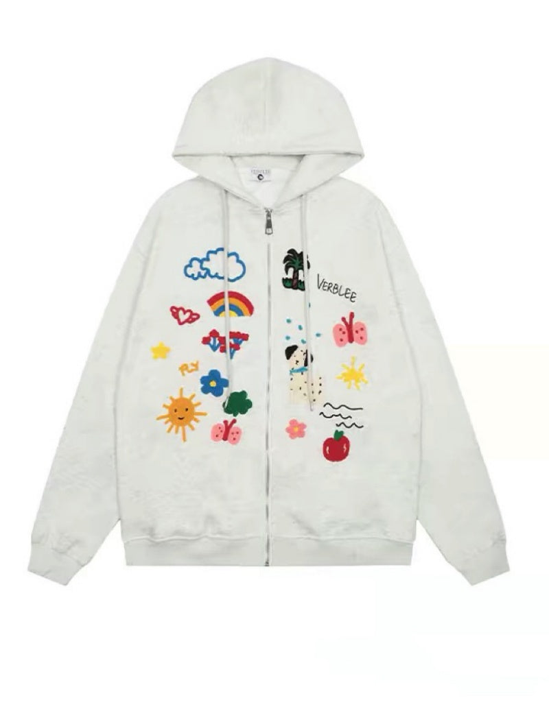 Graphic Zip-Up Hoodie