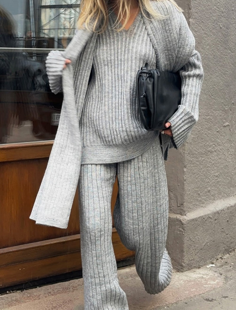 Cozy Ribbed Knit Lounge Set