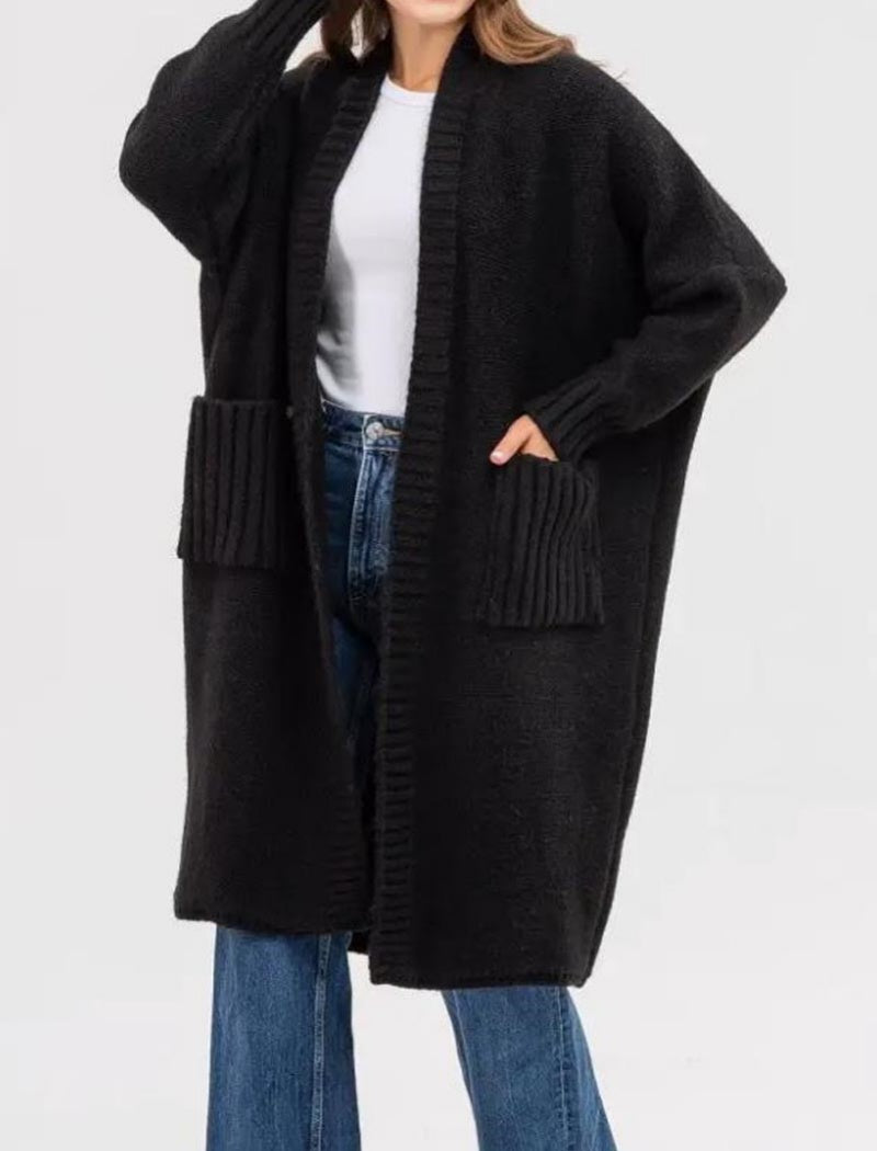 Open Front Longline Knit Cardigan