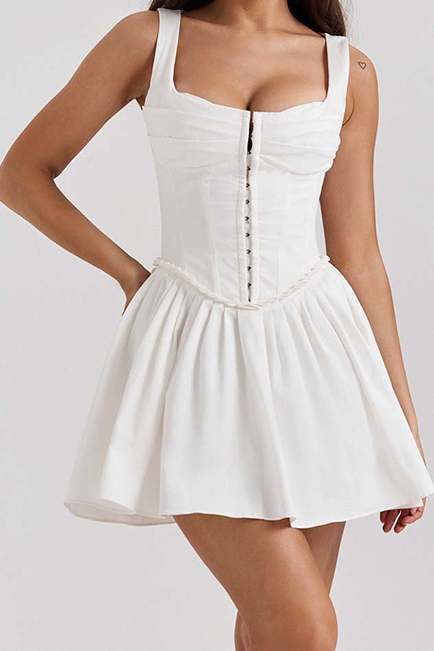 Square Neck Bustier Mini Dress