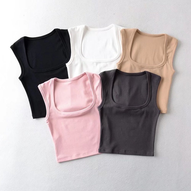 Square Neck Cropped Tank Top