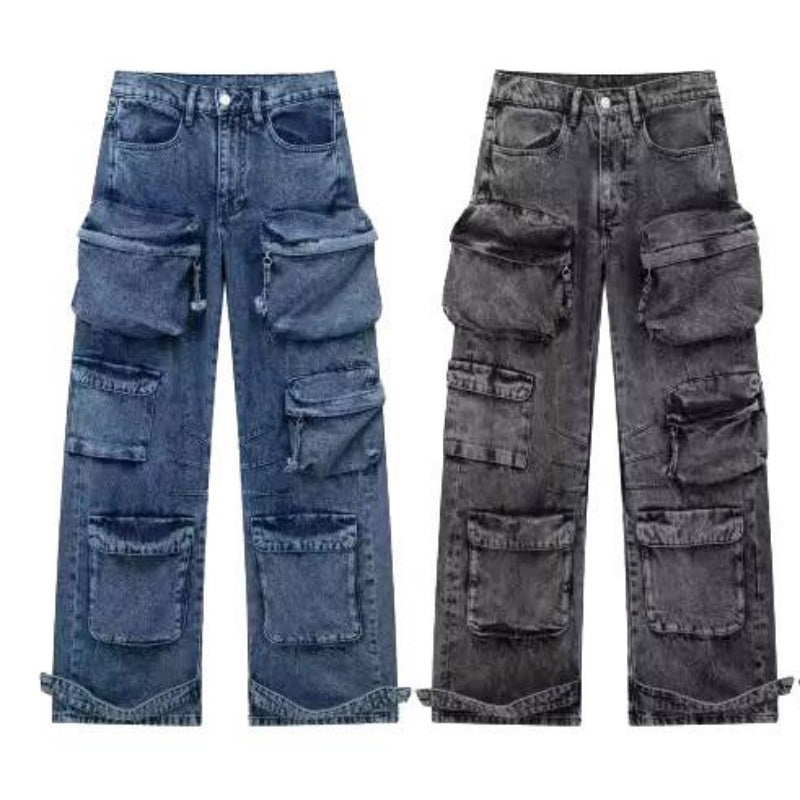 Cargo Jeans with Oversized Pockets
