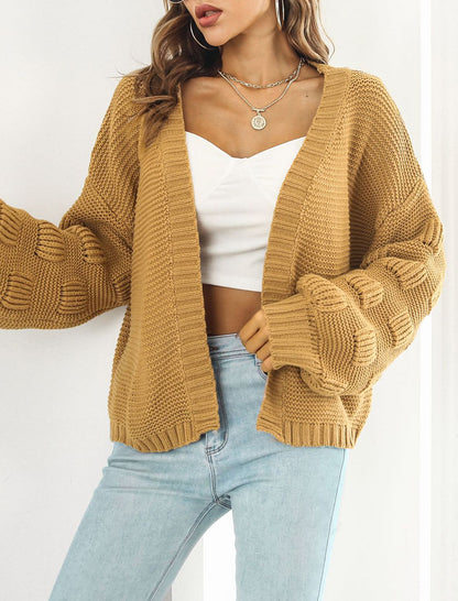 Oversized Open-Front Knit Cardigan