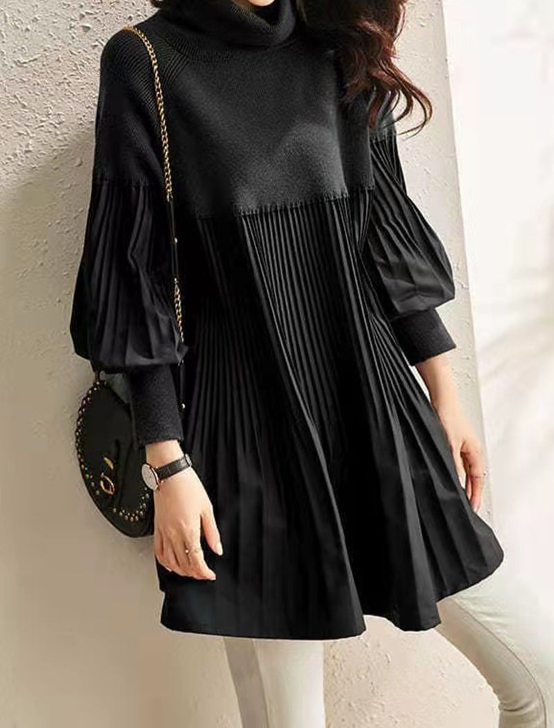 Lantern Sleeve Knit Dress