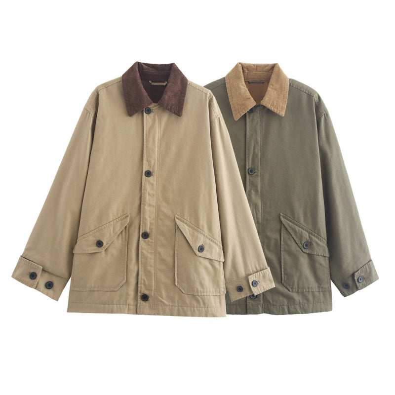 Corduroy Collar Utility Jacket