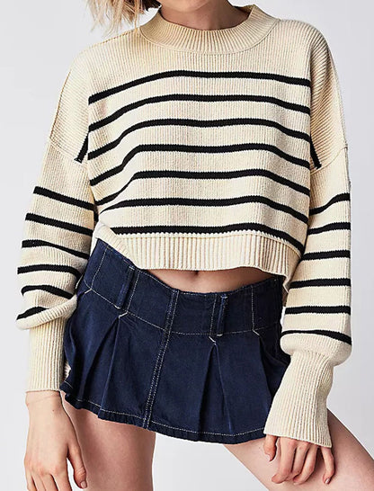 Cropped Striped Sweater